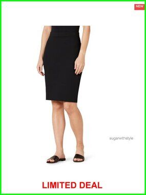 Women's Ponte Pull-On Fitted Pencil Skirt Business Casual Midi